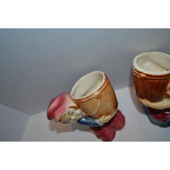 1950s Vintage Dutch Planters Kitsch Bucket Boy and Girl - Picture 4 of 8